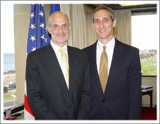 Judge Michael Chertoff meets with U.S. Ambassador Martin J. Silverstein. [U.S. Embassy photo by Vince Alongi]